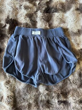 My Mum Made It Slate Blue Athletic Ruched Shorts